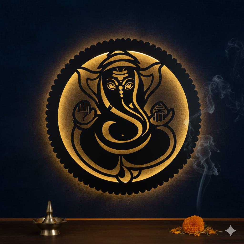 Ganapati ji LED Mandala Wall Decor