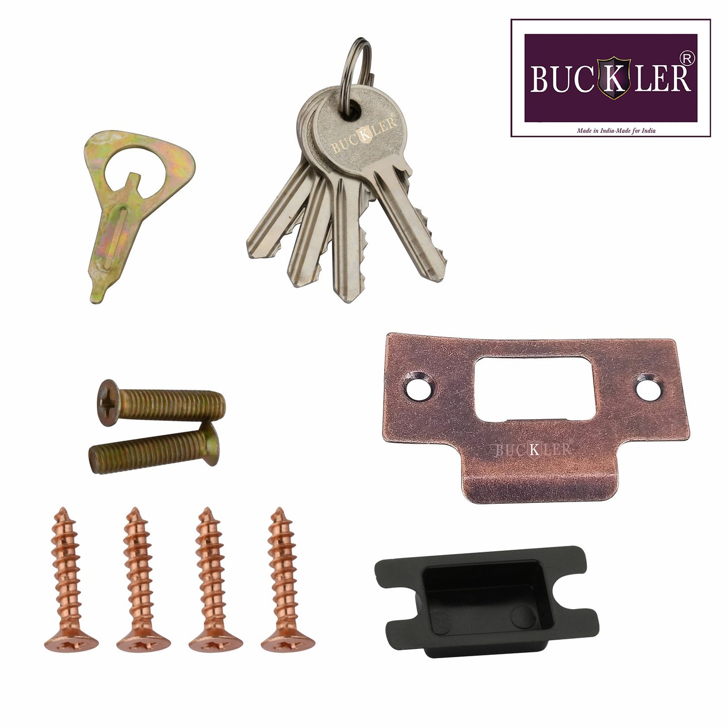 BUCKLER Premium Cylindrical Door Lock | Copper Finish Round Door Knob Lock with Keys | Heavy Duty Main Door & Room Door Security Lock
