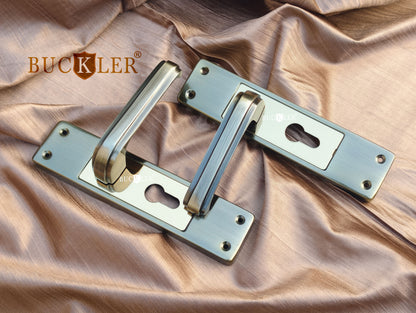 BUCKLER Iron Premium Mortise Handle Lock set for wooden door, 8 Inch Brass Antique, Heavy duty double locking system with 3 keys