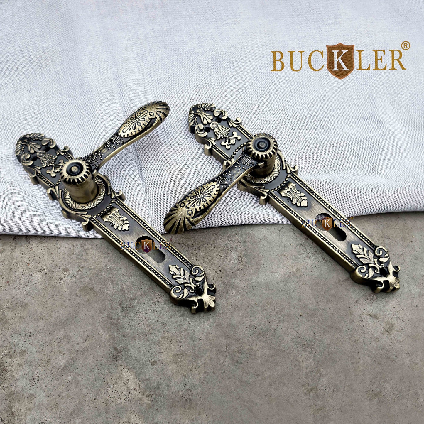 BUCKLER Premium Zinc Mortise Door Handle Lock | Antique Finish Designer Door Lock with 3 Keys | Heavy Duty Main Door Handle Set for Home & Office