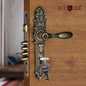 BUCKLER Premium Zinc Mortise Door Handle Lock | Antique Finish Designer Door Lock with 3 Keys | Heavy Duty Main Door Handle Set for Home & Office